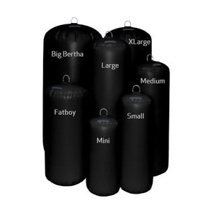 Hauraki Inflatable Fenders - black inflatable boat fenders, mini, small, medium, fatboy, large, xlarge, big bertha